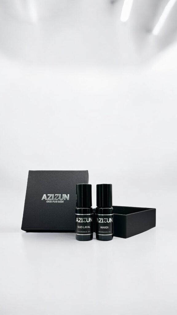 Roll-on oud perfume set.